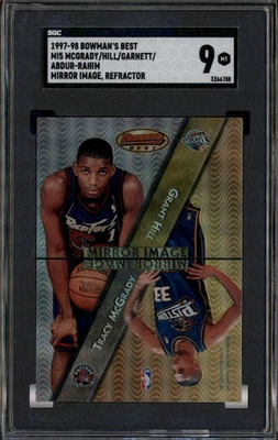 1997 Bowman's Best Mirror Image Refractor Hill McGrady Garnett Shareef SGC 9 - Image 1 of 2
