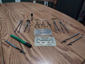 Vintage Machinist Drafting Drawing Tools Alvin Italy / Posts Germany Lot Of 16 - Picture 1 of 24