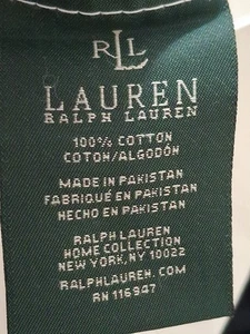 Pair Vtg Extra Long King Ralph Lauren White Pillow Cases + Free Green Hand Towel - Picture 1 of 14