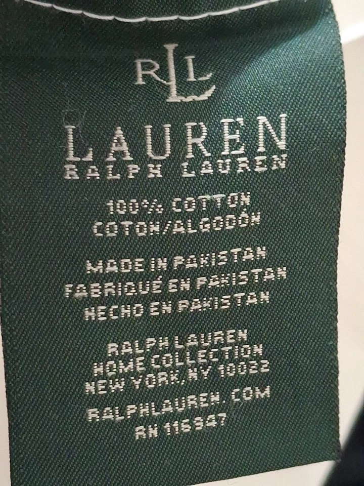 Pair Vtg Extra Long King Ralph Lauren White Pillow Cases + Free Green Hand Towel — 第 1/4 张图片