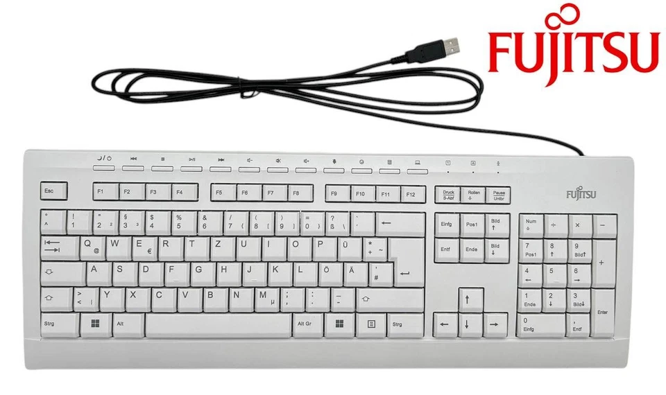 Fujitsu KB521 USB QWERTZ DE Tastatur - Grau, OVP, NEU - Bild 1 von 4