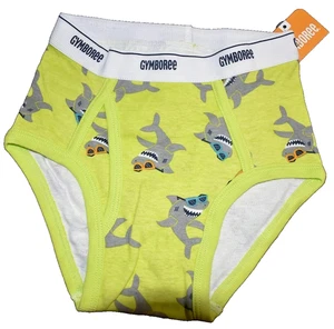 F7 !WOW! 2017 NWT Gymboree Boys Size XS 4 SHARKS Cotton Briefs Underwear - Picture 1 of 1
