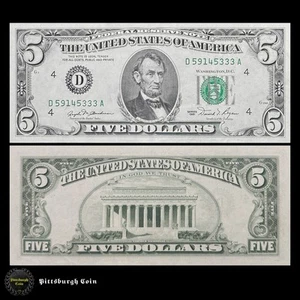 1981 $5 Five Dollar Bill Cleveland OH Vintage Federal Reserve Note FR 1976-D D4 - Picture 1 of 2