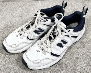 Zapatilla deportiva para caminar New Balance 601 para hombre blanca azul MX601WN talla 13 - Imagen 1 de 15