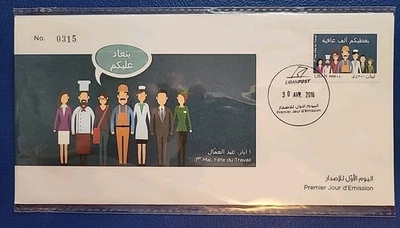Lebanon 2016 FDC Labor Day Limited Edition (600) Rare First Day Cover عيد العمال - Image 1 of 2