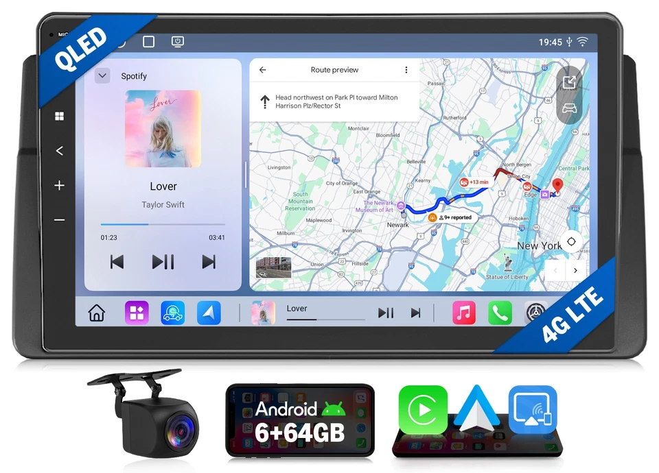 Radio GPS estéreo para automóvil BMW E46 M3 8 núcleos 9" Android 13 pantalla táctil CarPlay CAM Foto 1 de 4