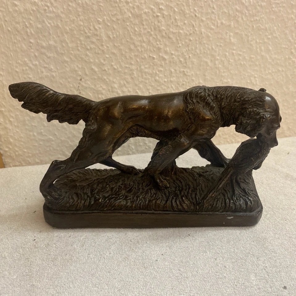 Figura firmada de perro de caza Irish Setter artista italiano A. Santini - Imagen 1 de 4