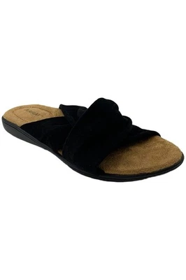 Sandalias deslizables ARRAY para mujer Loma de gamuza negras Foto 1 de 3