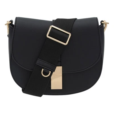 a New Day Saddle Crossbody Bag in Black Faux Leather - Image 1 of 4