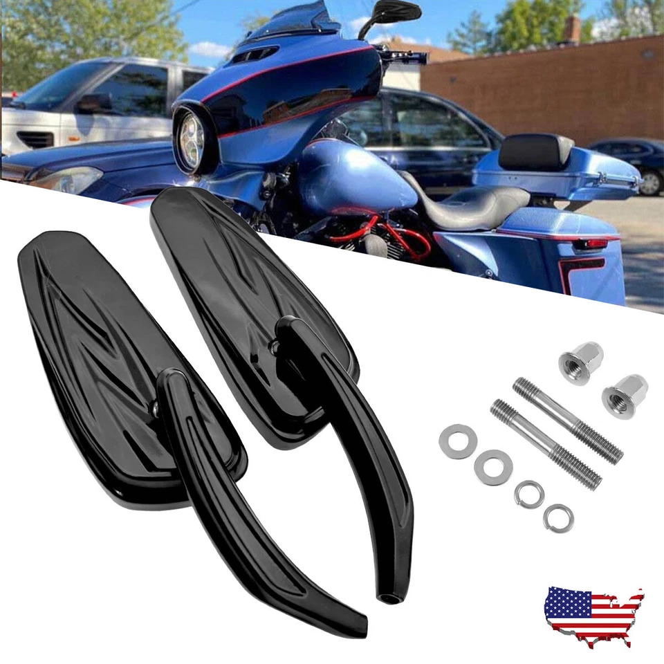 Espejos retrovisores negros personalizados para motocicleta Harley Sportster XL1200 XL883L Foto 1 de 4