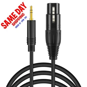Cable de micrófono XLR hembra a 3,5 mm de alta velocidad de transmisión de datos duradero de 9 pies - Imagen 1 de 1
