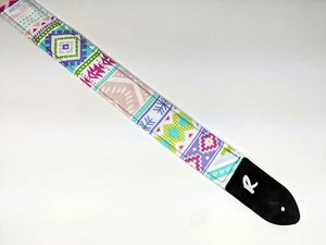 Colorful Aztec - Tribal - Navajo - Southwestern Guitar Strap - Pastel Southwest - Picture 1 of 9