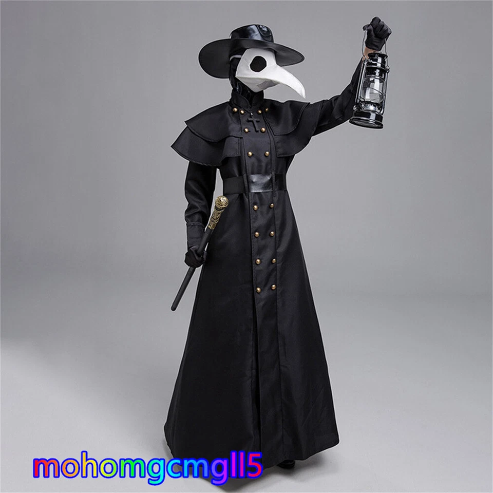 Medieval Steam Punk Costume Plague bird beak Doctor Halloween RolePlay Clothing - Image 1 of 4