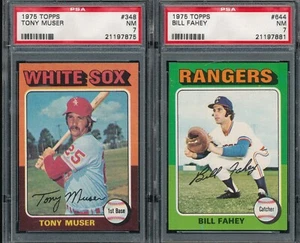 LOT 2) PSA 7 NM TONY MUSER BILL FAHEY 1975 TOPPS #348 644 GRADED NEAR MINT TPHLC - Picture 1 of 5