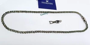 Swarovski Tennis Deluxe Necklace Unisex All Round Dark Crystal NEW 5517113 - Picture 1 of 11