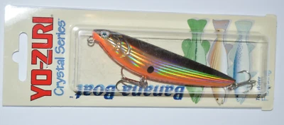 Yo Zuri Banana Boat 4 3/8" 1/2 OZ Walk the Dog Topwater dorado negro trasero r599-gb Foto 1 de 4