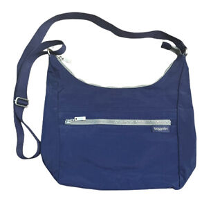 Baggallini Hobo Crossbody Shoulder Blue Nylon Travel Bag Purse Adjustable Strap