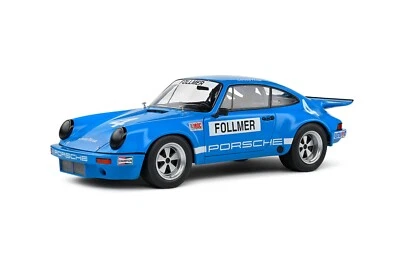 SOLIDO S1810702 PORSCHE 911 IROC BLUE #4 FOLLMER IROC RIVERSIDE 1974 1/18 - Image 1 of 3