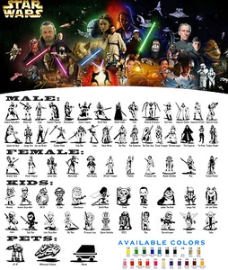 Star Wars Family Vinyl Decal Sticker Door Car Window Star Wars Symbols Decor New - Picture 1 of 68