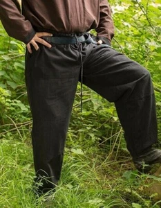 Herren Mittelalter Hosen LARP Leinen Wikinger Kostüm Cosplay Reenactment - Bild 1 von 4