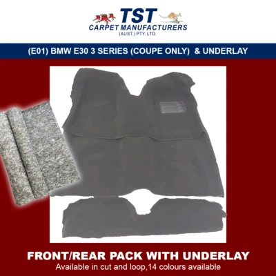 MOULDED CAR CARPET FITS (E01) BMW E30 3 SERIES (COUPE ONLY) FRONT&REAR+UNDERLAY - image 1 of 4