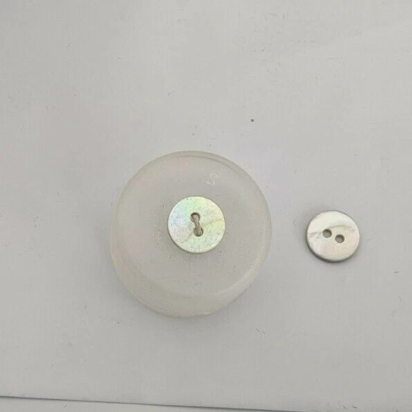 2 Lt. Gray Pearl Shell  Buttons - 3/8 inch -  JHB Buttons     - Image 1 of 1