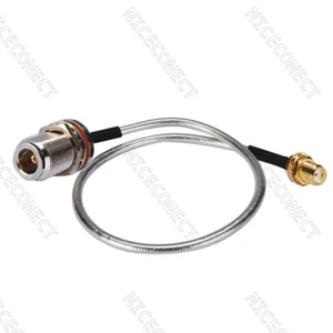 25cm SMA Buchse auf N Buchse Schott 0,141" RG402 Halbstarr RF Koaxialkabel - Bild 1 von 2