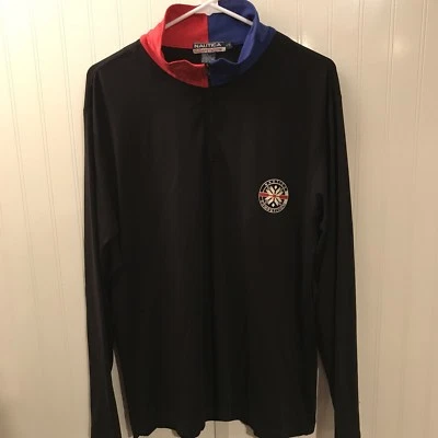 Camisa de Competición Nautica Cuarto Cremallera Copo de Nieve Hombre Grande Vintage Años 90 Foto 1 de 4