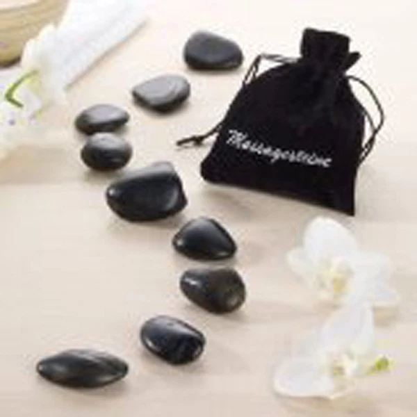 ESOTERIK-VERSAND Hot Stones, 9 Massagesteine im Stoffbeutel