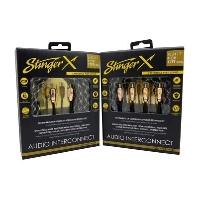 Stinger 2-Channel XI3217 & 4-Channel XI3417 Premium RCA Interconnect 17ft Cables - Image 1 of 4