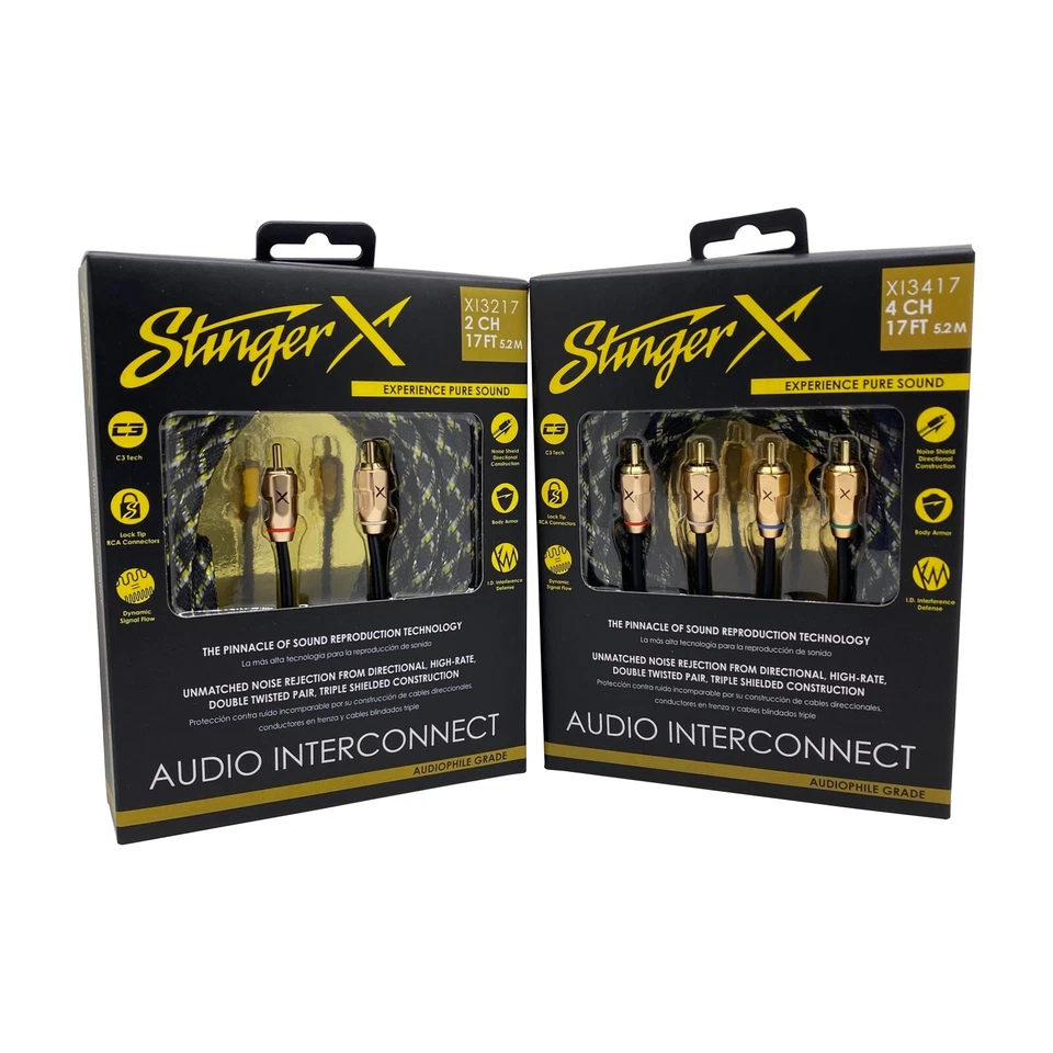 Stinger XI3417 / X3 SERIES - 4 CHANNEL RCA INTERCONNECT CABLES - 17 FT