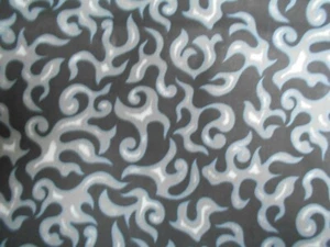 Flame Fabric  Cotton Quilt Black Gray FIRE Man Flame Harley Motorcycle Cook - Picture 1 of 3
