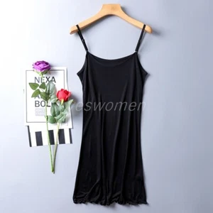 Women Mulberry Silk Camisole Full Slips Dress Chemise Camis Sleepwear Pj Dresses - Picture 1 of 16