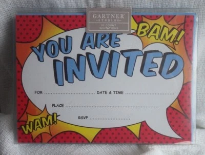 Invitaciones de fiesta de dibujos animados de Gartner Studios de 10 quilates con sobres a juego Foto 1 de 2