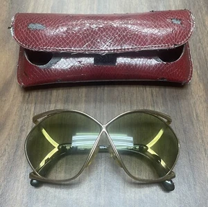 Vintage Christian Dior 2056 Sunglasses Green & Gold W/Case - Picture 1 of 10