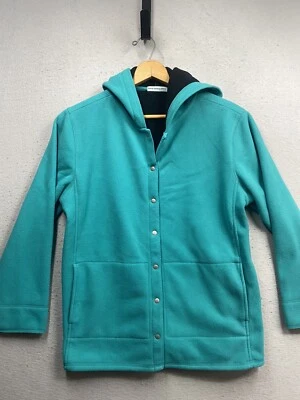 Marsh Landing Petites Jacket Women’s Green Fleece Sz PL Hooded Soft Has Pockets - Image 1 of 4