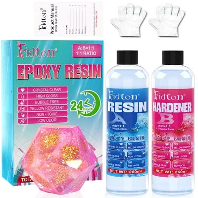 Resine Epoxy - Kit Resine Epoxy Transparente 520ml Rapport de Mélange 11 Rési... - Photo 1/4