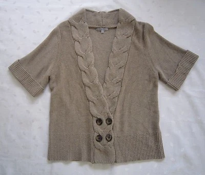 Suéter Cárdigan Marrón Manga Corta Mezcla Lana Classiques Entier ~ Talla L Foto 1 de 4