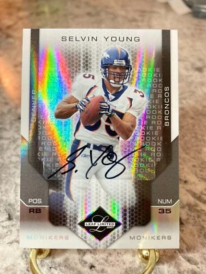 2007 Leaf Limited Monkiers Silver SELVIN YOUNG Autograph Texas Longhorns AUTO 99 - Image 1 of 2