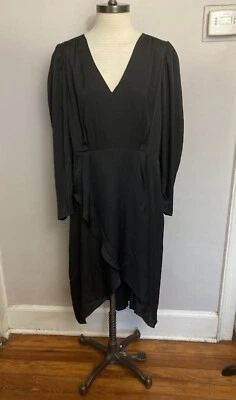 Vestido Express Negro Satinado XL NUEVO CON ETIQUETAS Ocasión Versátil Foto 1 de 4