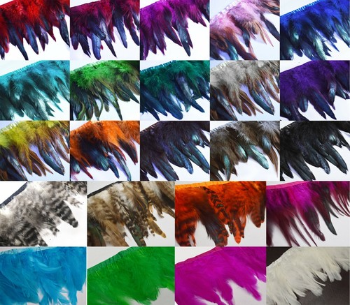 (Yr)Dyed Natural Rooster/Hen/Hackle Feather Fringe Craft trim EarRing Fascinator