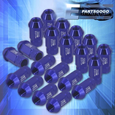 For Nissan M12X1.25MM Forged Aluminum Blue 20 PCS Wheels Lug Nuts Set w/ Adapter Foto 1 de 3