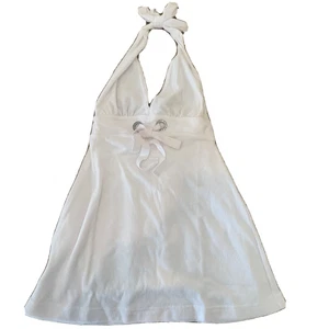 New NWT Limited Too Justice White Terry Halter top size 6 Swim Club Make Offers - Picture 1 of 7