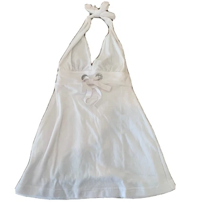 Nuevo Nuevo Nuevo con Etiquetas Limited Too Justice Blanco Terry Halter Top Talla 6 Club de Natación Hacer Ofertas Foto 1 de 4
