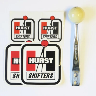 Palanca de cambios cromada 7238 vintage HURST Real EE. UU. AÑOS 70 con perilla marfil de 4 velocidades Foto 1 de 4