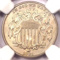 1881 Shield Nickel (5C Coin) - NGC Uncirculated Details (MS BU UNC) - Rare Date!