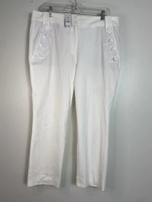 NWT  Women’s White House Black market white Jolie Straight Pants Size 14 - Image 1 of 4