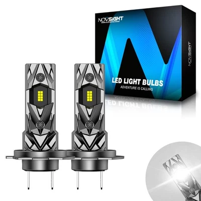 NOVSIGHT 2x H7 LED Headlight Bulb High Low Beam 16000LM Super Bright 6500K White - Image 1 of 4