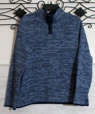 Suéter feminino ST. John's Bay tamanho M manga longa listrado azul - Imagem 1 de 4