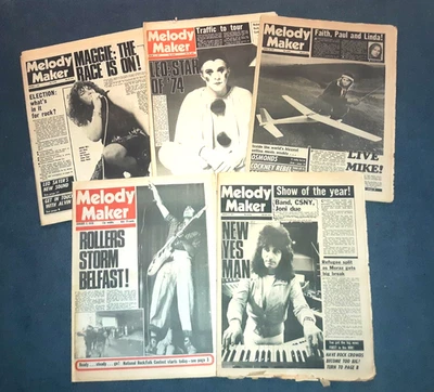 Vintage MELODY MAKER magazine lot of 5 from 1974/1976: LEO SAYER, MIKE OLDFIELD - Image 1 of 4